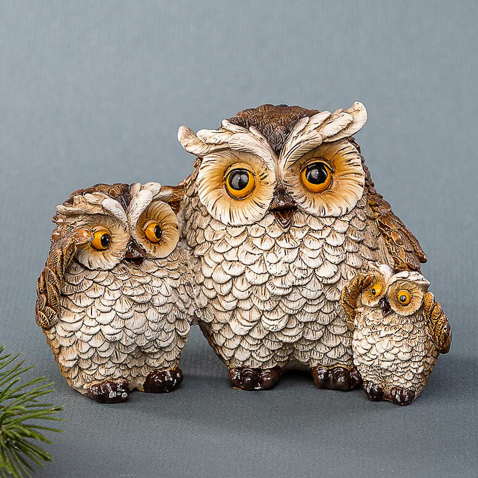 Uglefamilie – 13 × 8 × 9 cm