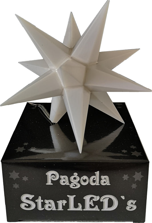 Singel hvit stjerne 9 cm - batteri