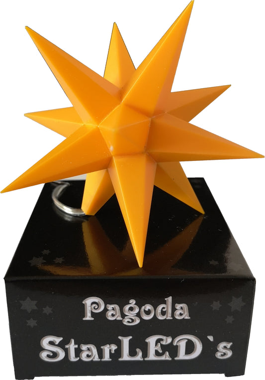 Singel gul stjerne 9 cm - batteri