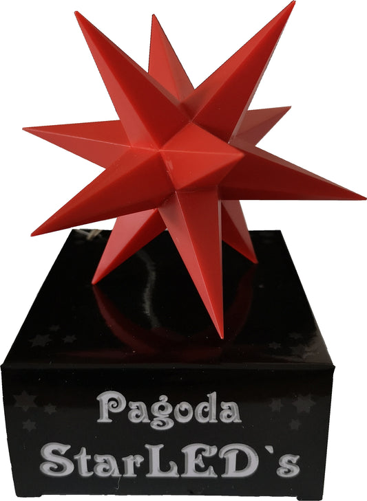 Singel rød stjerne 9 cm - batteri