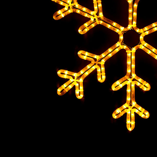 Snøkrystall 57x57 cm - 5% auto flash LED - varmhvit