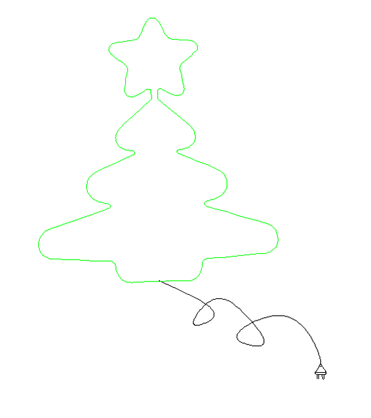 Juletre neon varmhvit 52x43 cm