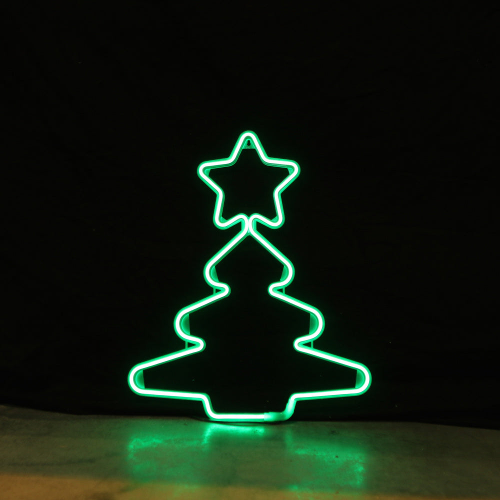 Juletre neon grønn 52x43 cm