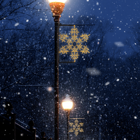 Snøkrystall julelys til lyktestolpe - D: 80cm