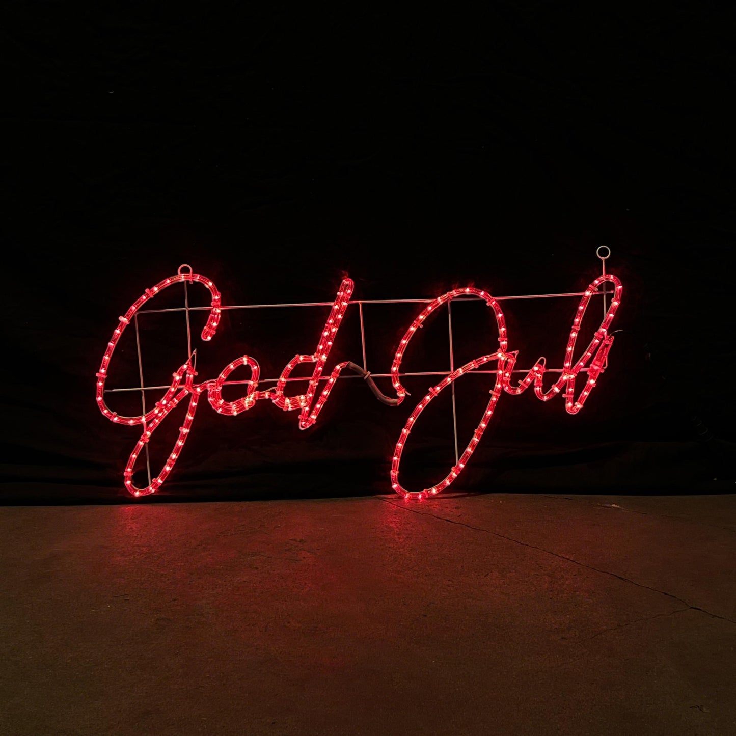 God Jul - Rødt LED-skilt - 100x48cm