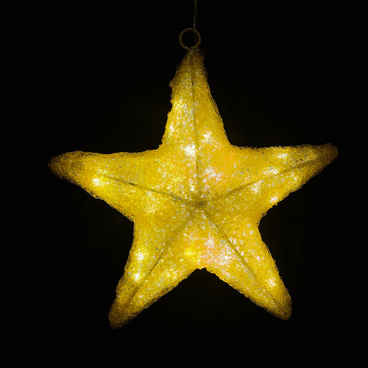 Stjerne 3D 36x32 cm varmhvit