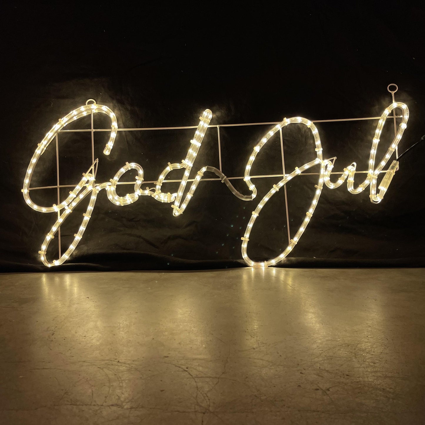 God Jul - Varmhvit LED-skilt - 115x48cm