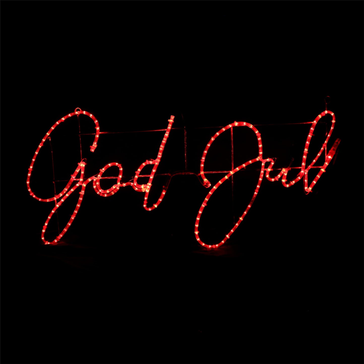 God Jul - Rødt LED-skilt - 115x56cm med 5% autoflash