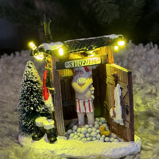 julenissen som dusjer tilbehør juleby