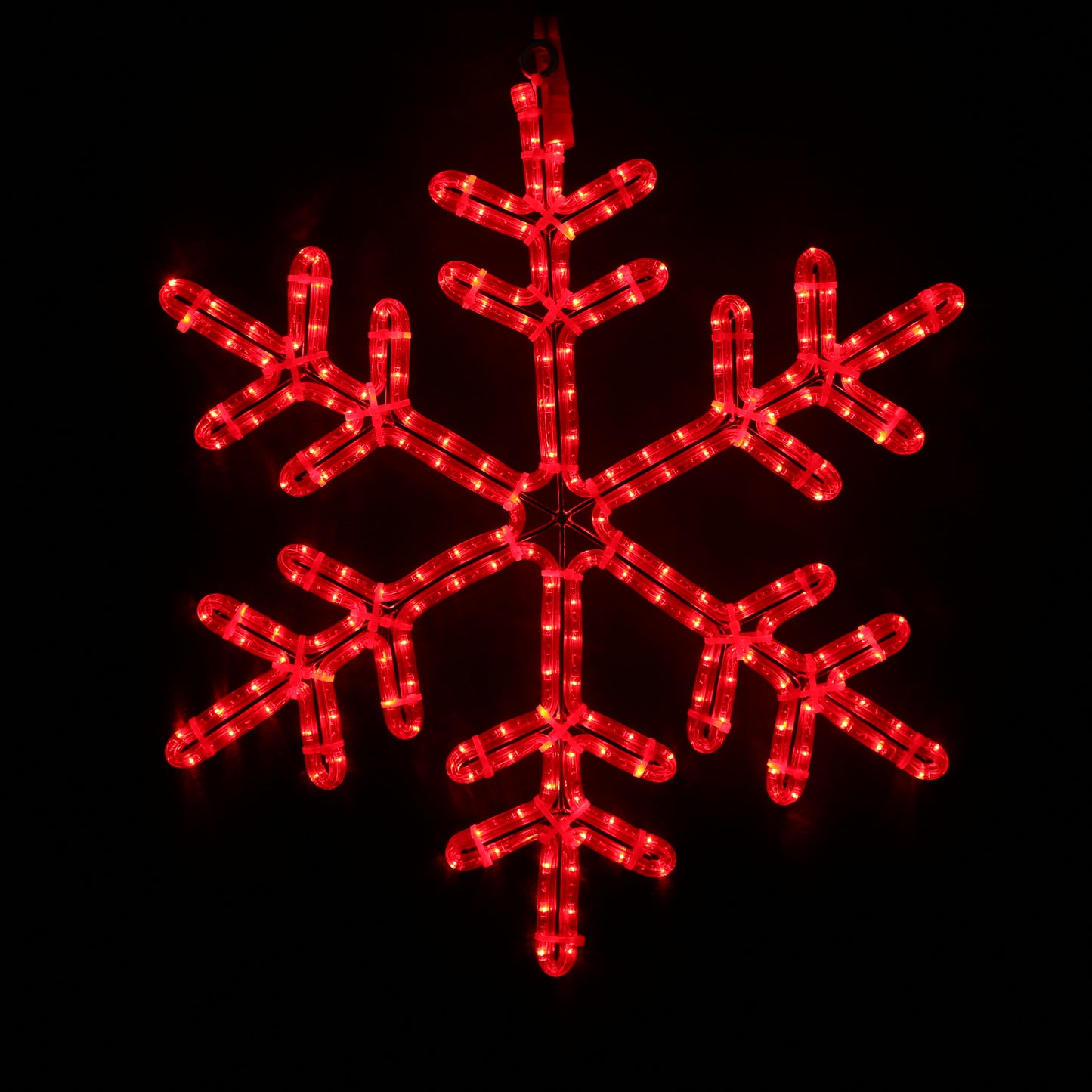 Rød snøkrystall - julelys 55x55cm LED