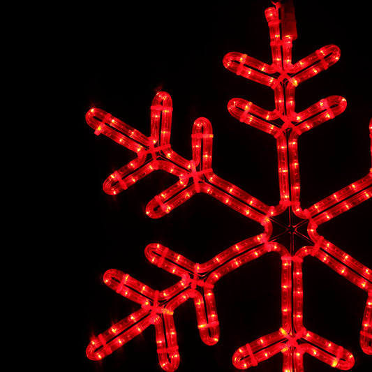 julelys rødt snøfnugg belysning ute