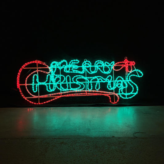 Merry Christmas julelys - LED-skilt - 115x43cm