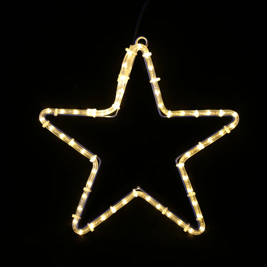 LED-stjerne med 5 tagger | 40 cm varmhvit
