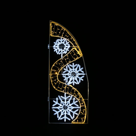 LED figur til lyktestolpe - Ribbon og snøkrystall