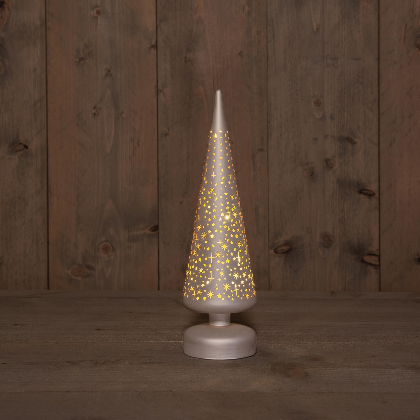 Juletre - lampe på batteri - matt champagne