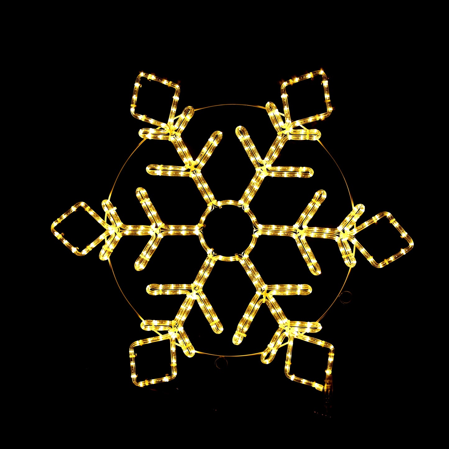 Snøfnugg 80x80 cm - statisk lys - varmhvit kompleks design