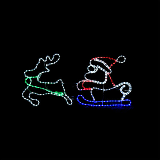 Julenisse med slede - 110x55cm
