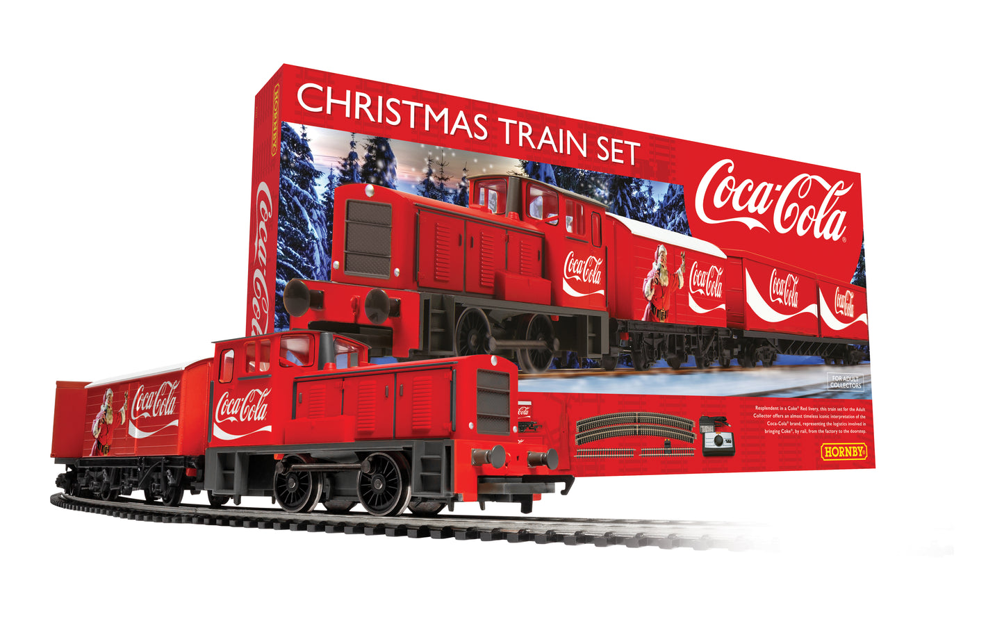 Coca-Cola togsett - sett med tog og vogner til juleby