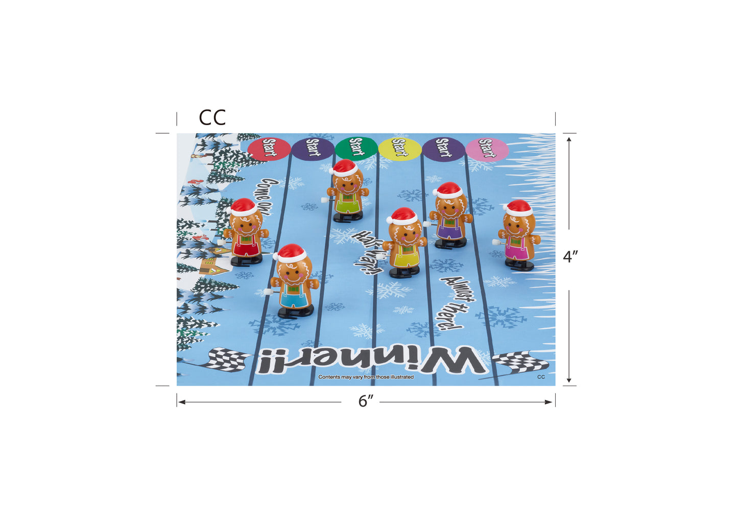 Gingerbread 6-pakning smellbonbon med opptrekkbare pepperkakefigurer