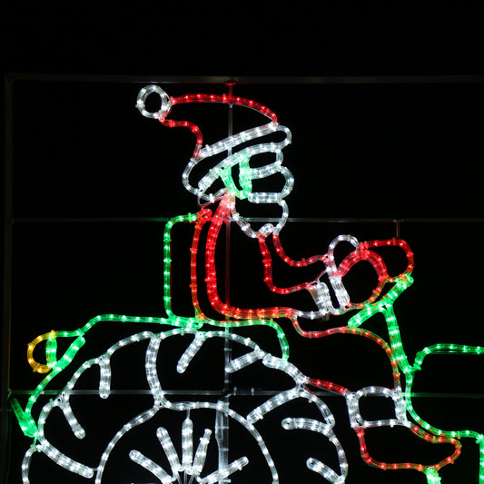 Utendørs julebelysning julenisse på traktor LED figur
