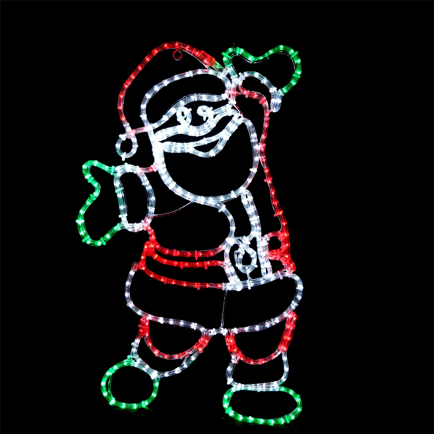 En glad julenisse - LED figur julelys ute
