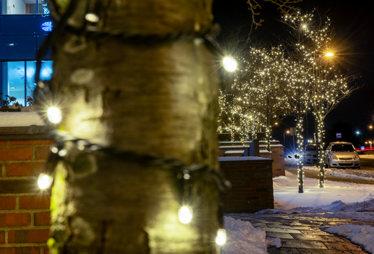 5 meter 50 LED - Lysslynge m/gummikabel - Varmhvit