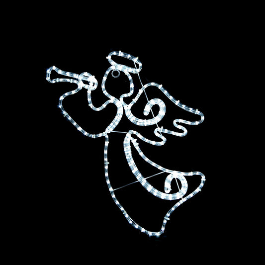 Engel med trompet - 55x66 cm - utendørs julelys LED