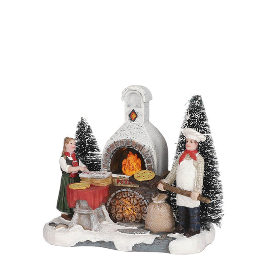 Utendørs pizzaovn - på batteri - 11,5x6,5x10cm - juleby