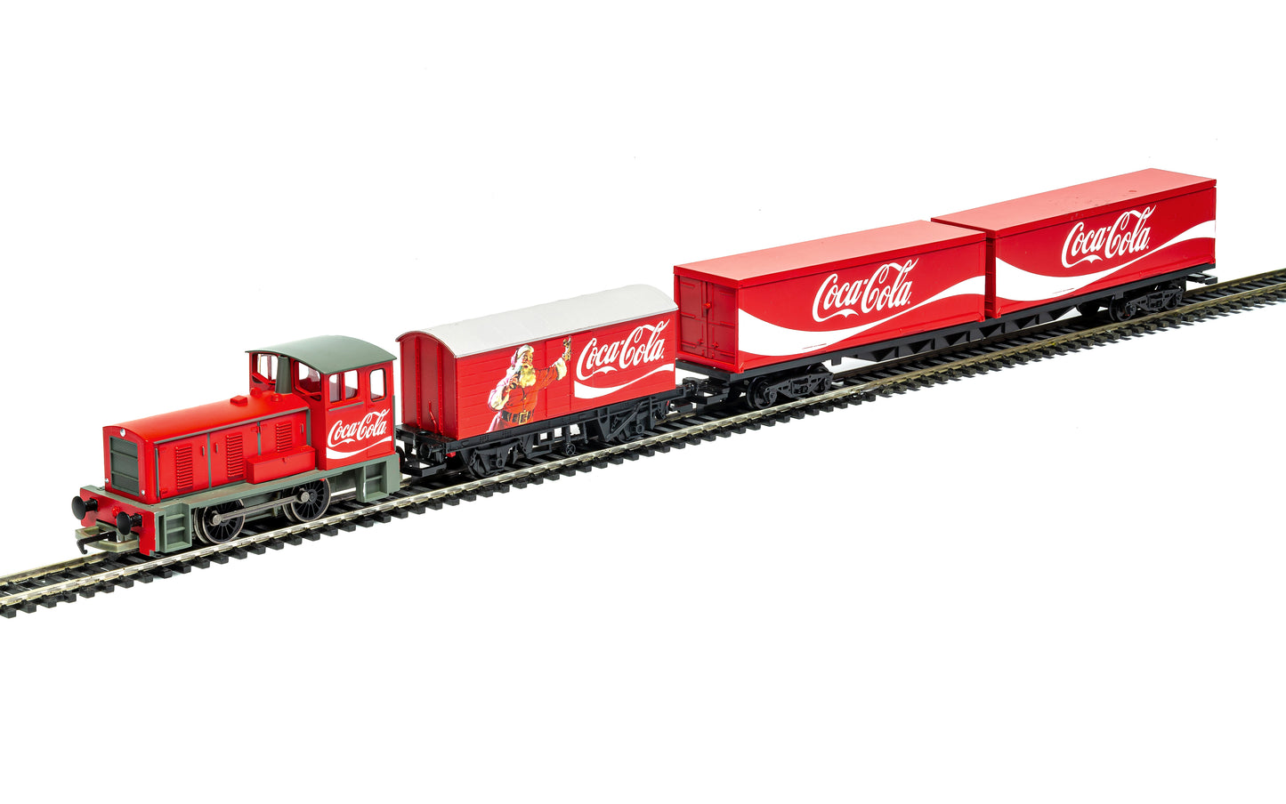 Coca-Cola togsett - sett med tog og vogner til juleby