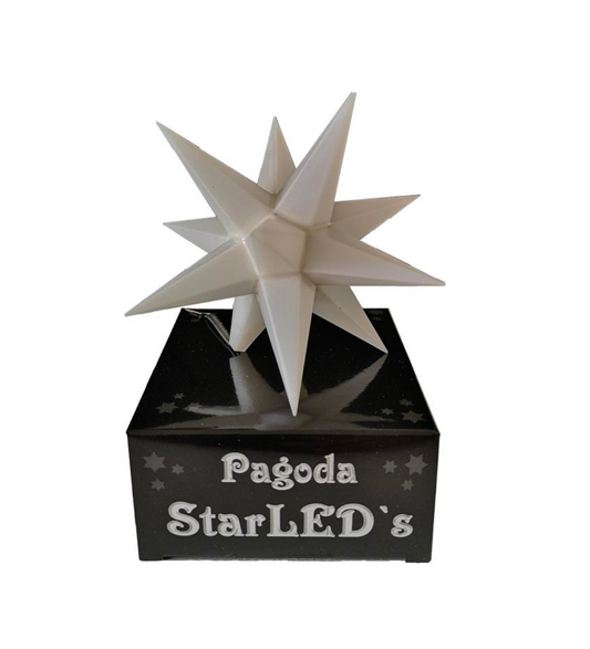 Singel hvit stjerne 9 cm - batteri