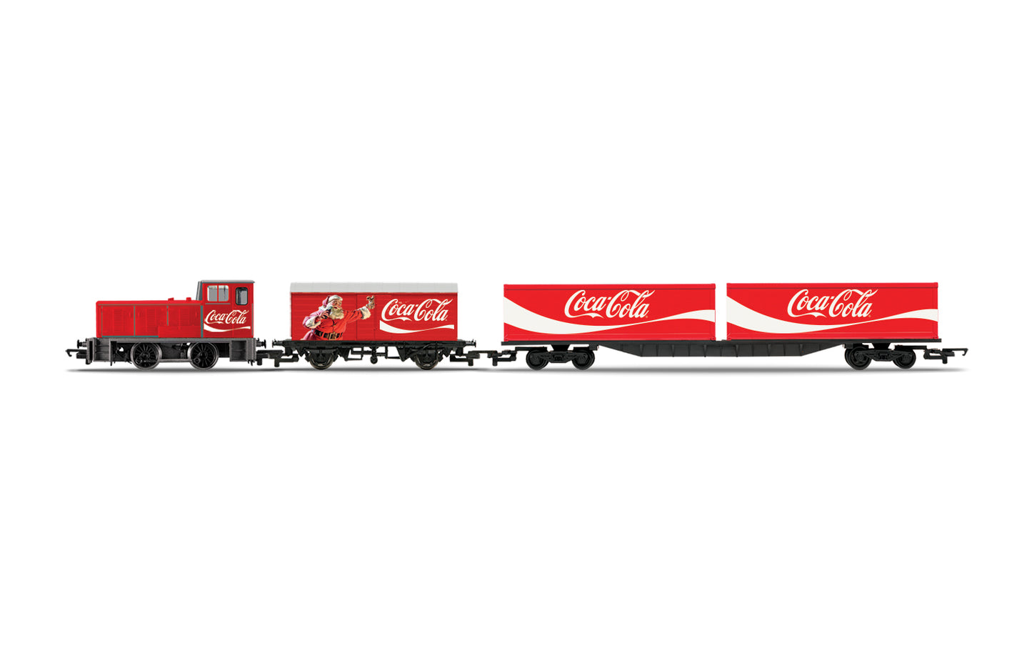 Coca-Cola togsett - sett med tog og vogner til juleby