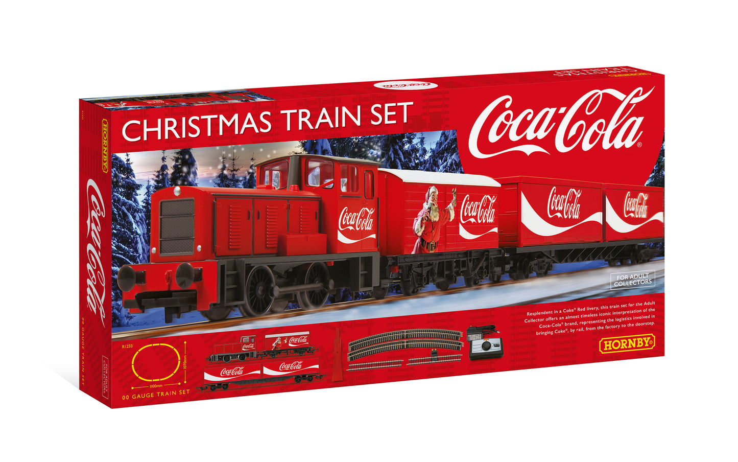 Coca-Cola togsett - sett med tog og vogner til juleby
