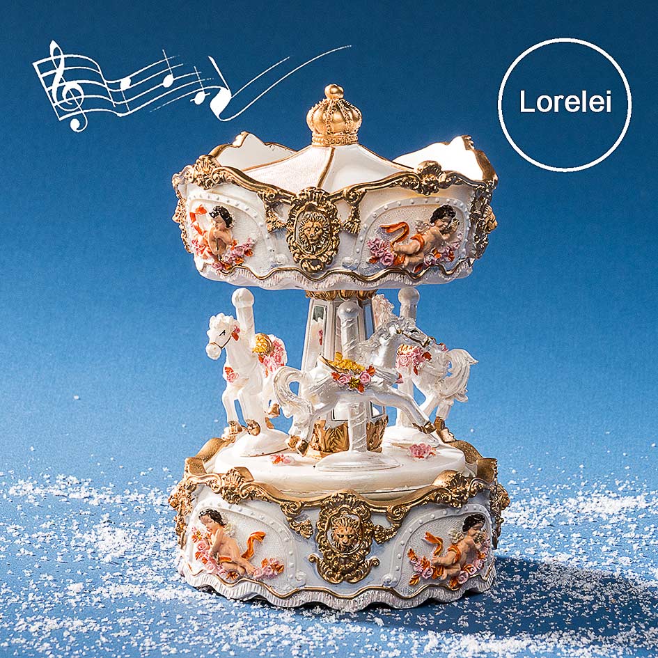 Roterende musikkboks med karusell – 16 cm
