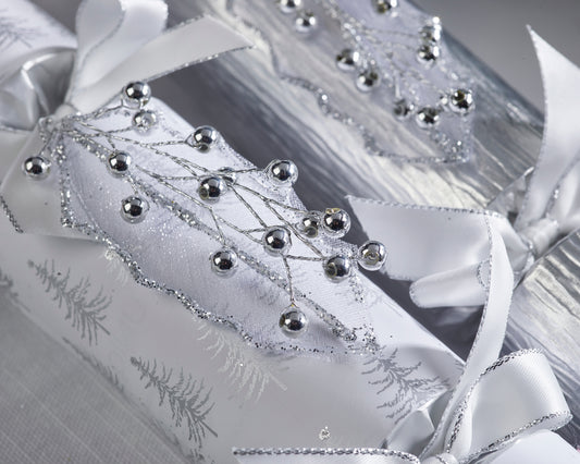 Smellbonbon i sølv - 6 stk borddekorasjoner med gave