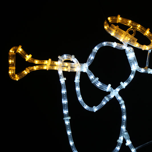 Engel med trompet - 73x55 cm - julelys ute