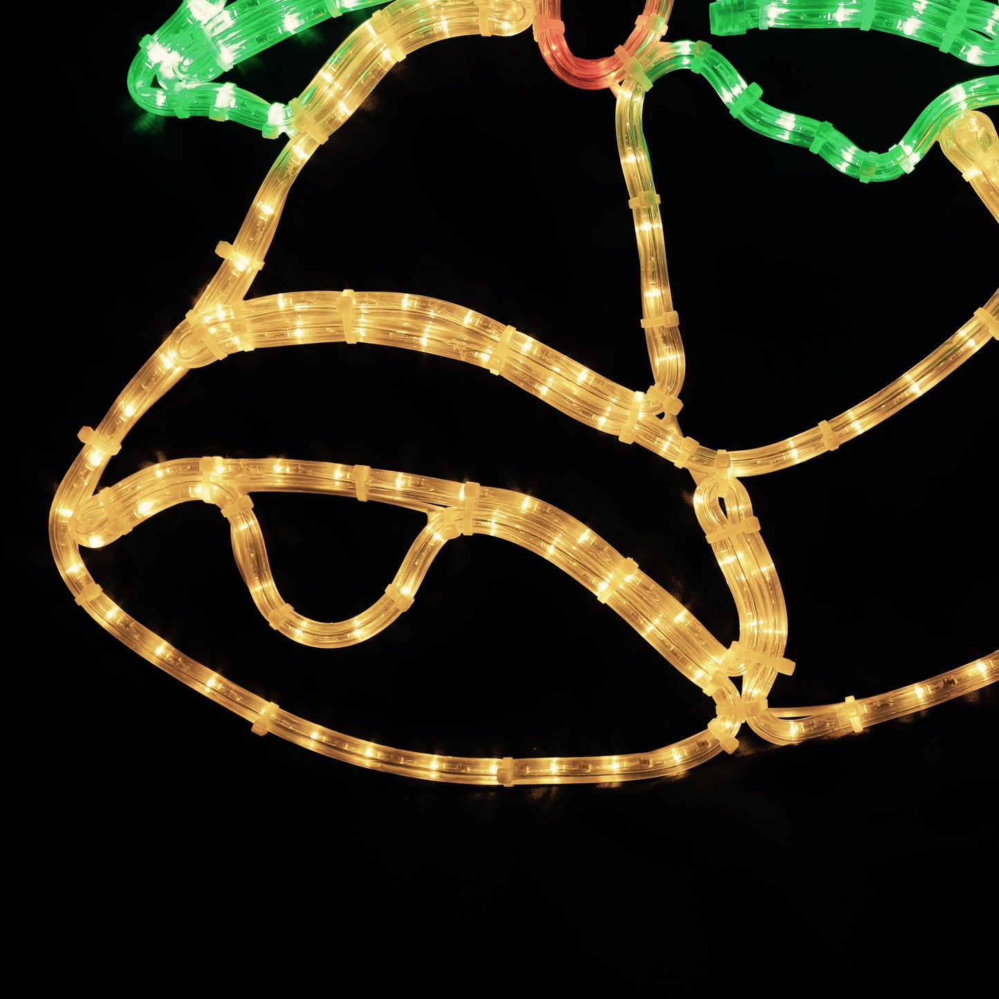 Bjelle - Varmhvit, rød og grønn - 57x66cm - LED