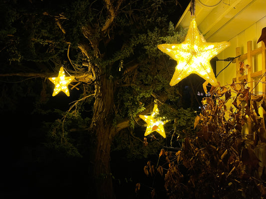 Stjerne 3D 36x32 cm varmhvit