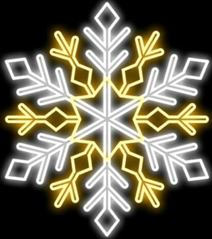 Snøkrystall 70x70 cm - utendørs julelys med autoflash