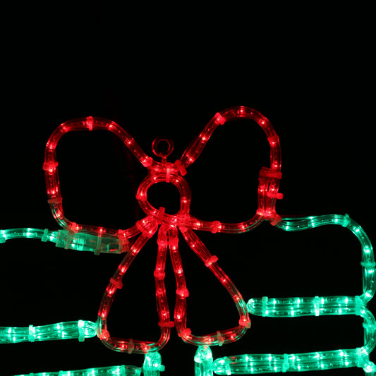 Julelys ute gaveeske