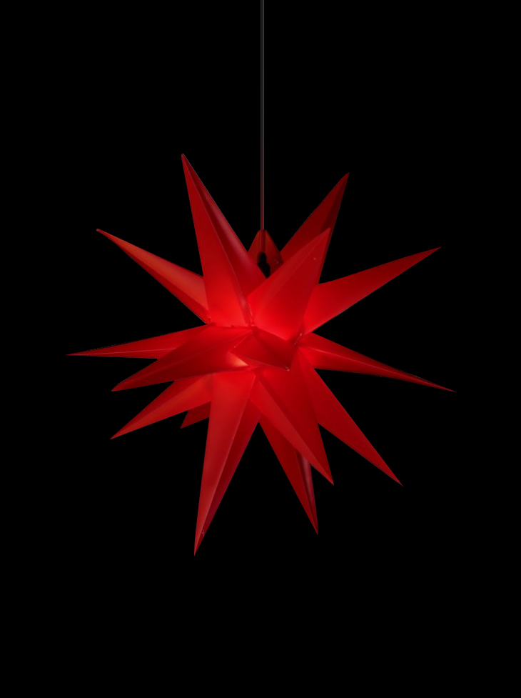 3D Stjerne rød - 75 CM
