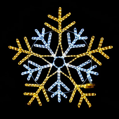 Sett med 3 LED Snøkrystaller - varmhvit og kaldhvit design