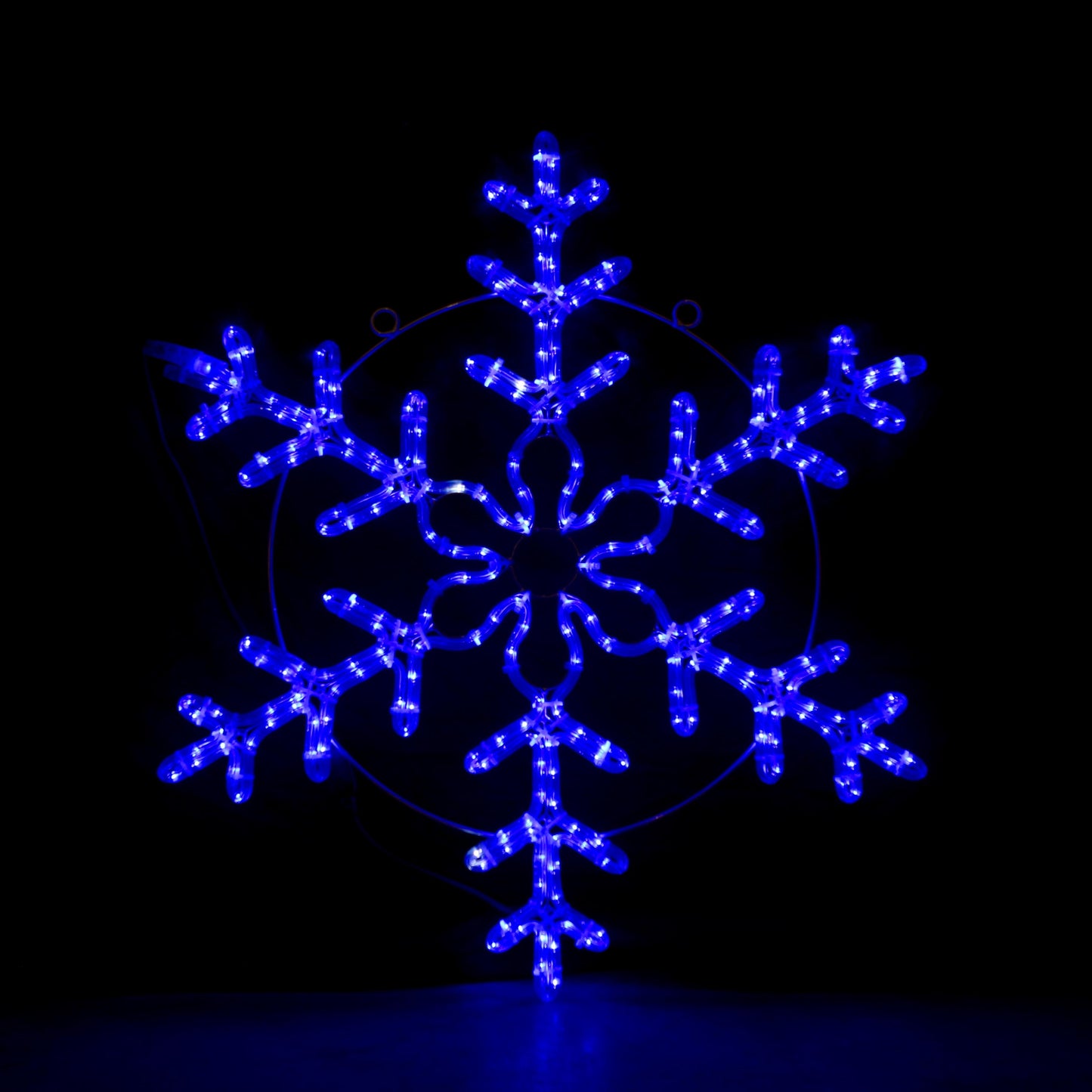 Snøfnugg 55x55 cm - 5% auto flash LED - blå