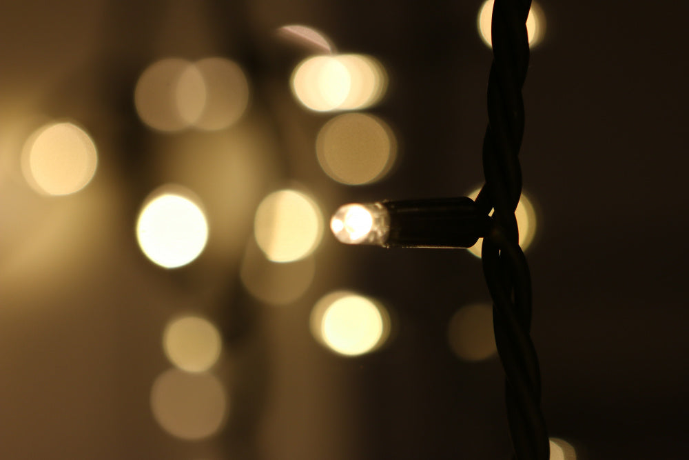 5 meter 50 LED - Lysslynge m/gummikabel - Varmhvit