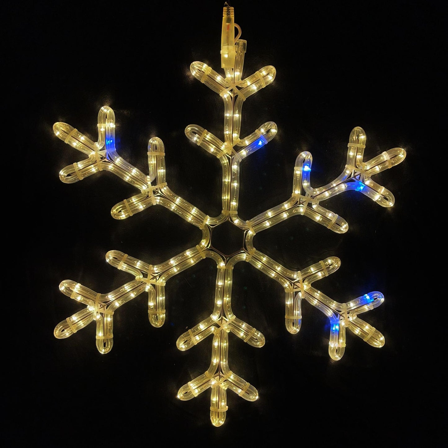 Snøkrystall 57x57 cm - 5% auto flash LED - varmhvit
