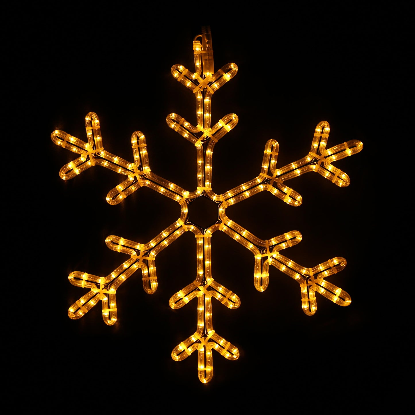Snøkrystall 57x57 cm - 5% auto flash LED - varmhvit
