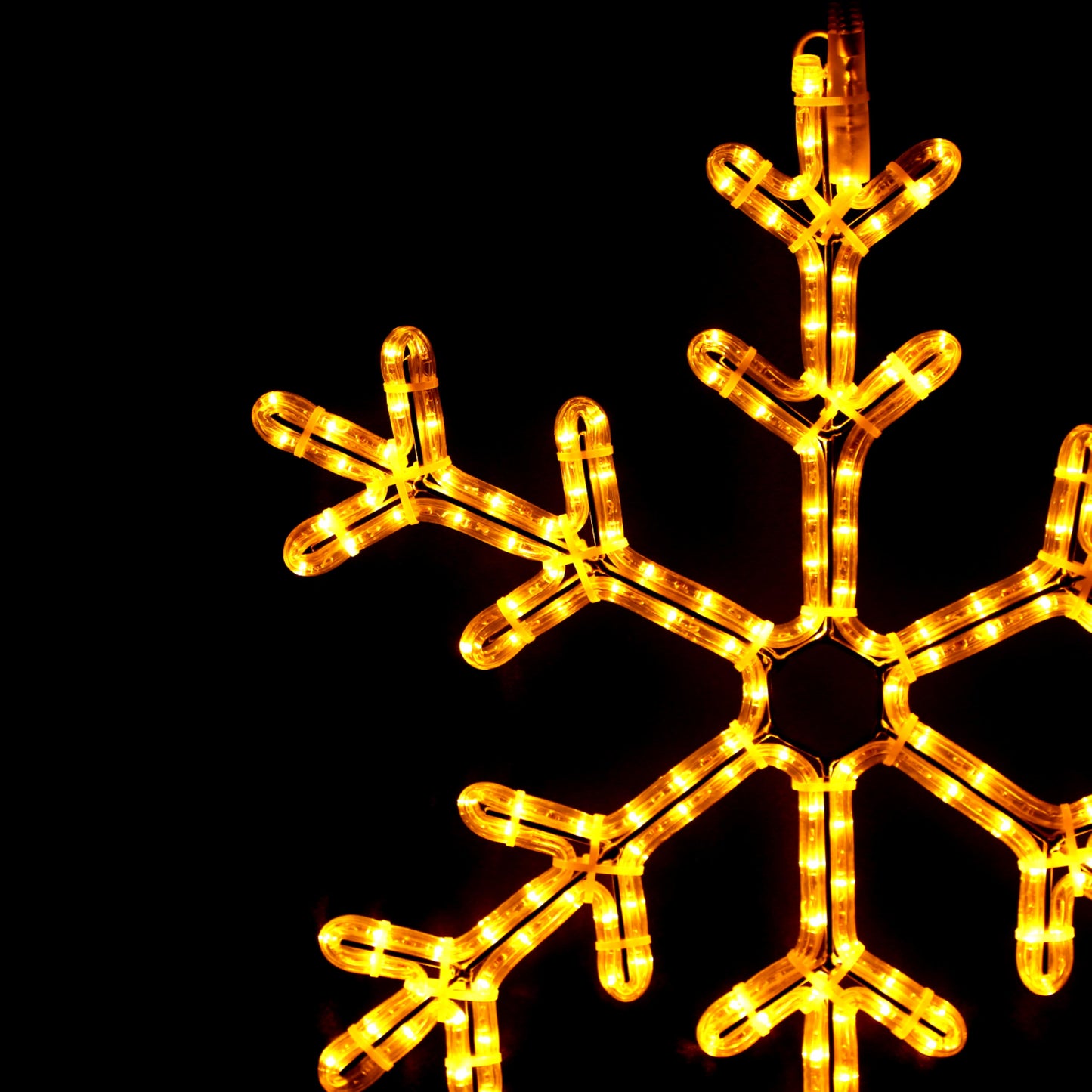 Snøkrystall 57x57 cm - 5% auto flash LED - varmhvit