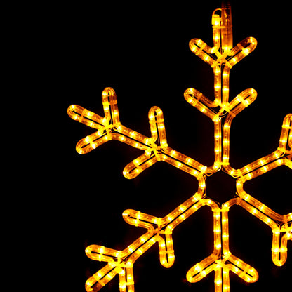 Snøkrystall 57x57 cm - 5% auto flash LED - varmhvit