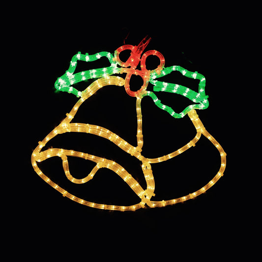 Bjelle - Varmhvit, rød og grønn - 57x66cm -  LED