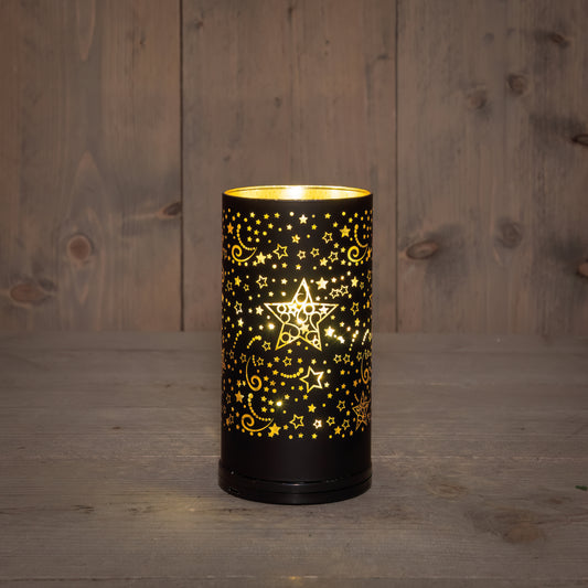 Sort LED-lykt - 17x9 cm