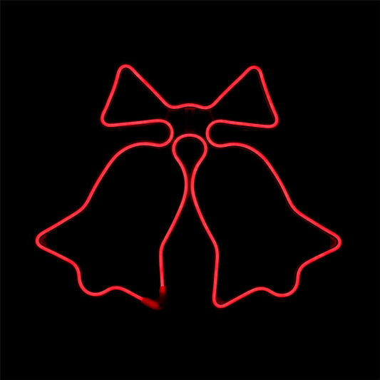 Bjelle- Neon rød - 62x51cm - julelys